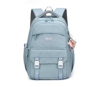 FANDARE Simple School Backpack Teenager Girls Boys Bookbag from Streets to Trails Daypack Youthful Daily Commute Campus Primary High Middle Student Daily College Outdoor Travel Backpacks Light Blue