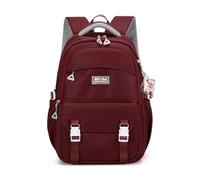FANDARE Simple School Backpack Teenager Girls Boys Bookbag from Streets to Trails Daypack Youthful Daily Commute Campus Primary High Middle Student Daily College Outdoor Travel Backpacks Red