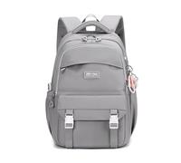 FANDARE Simple School Backpack Teenager Girls Boys Bookbag from Streets to Trails Daypack Youthful Daily Commute Campus Primary High Middle Student Daily College Outdoor Travel Backpacks Light Grey