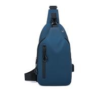 FANDARE Simple Sport Sling Bag Men Chest Pack Boy Motorcycle Crossbody Sling Bag Waterproof PU Polyester Shoulder Carry Body Wallet for Hiking Running Cycling Outdoor Travel Daypacks Blue