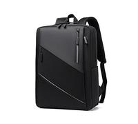 FANDARE Slim Laptop Backpack Travel Business Rucksack with USB Charging Port Multi-Color Splicing College School Bag fits 15.6 Inch Laptop for Women Men Student Hiking Bookbag Casual Daypack Black