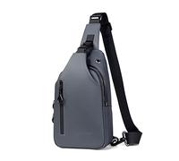 FANDARE Sling Bag Men Chest Pack Shoulder Crossbody Backpack with USB Charging Port Lightweight Casual Daypacks for Outdoor Travel Work Hiking Running Indoor Activities Waterproof Polyester Gray