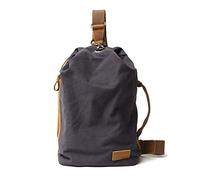 FANDARE Sling Bag, Unisex Vintage Canvas Chest Bag Bum Bag, Hands-Free Lightweight Crossbody Sling Pack for Men Women, Chest Crossbody Bags for Daily Commute, Travel, Festivals Black
