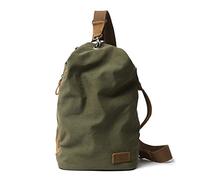 FANDARE Sling Bag, Unisex Vintage Canvas Chest Bag Bum Bag, Hands-Free Lightweight Crossbody Sling Pack for Men Women, Chest Crossbody Bags for Daily Commute, Travel, Festivals Green