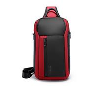 FANDARE Sling Bags Business Chest Pack Men One Shoulder Backpacks Unbalance Ultralight Sport Crossbody Bags for Work Commuter Outdoor Travel Running Gym Daypacks Waterproof Polyester Red