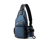 FANDARE Sling Bags Chest Shoulder Backpack Men Crossbody Bags Cover Pack Rucksack Crossbody Bag for Travel Hiking Bicycle Sport Gym Daypacks with Water Bottle Holder Waterproof Nylon Blue