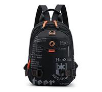 FANDARE Sling Bags Chest Shoulder Bag Casual Daypacks Women Men Crossbody Bags Cover Pack Rucksack Travel Hiking Bicycle Sport Gym Small Daypacks with Earphone Hole & Detachable Shoulder Strap Black