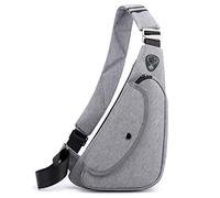 FANDARE Sling Bags Mens Shoulder Unbalance Backpacks Ultra-Light Chest Pack Multipurpose Crossbody Bags for Boy Outdoor Sport Travel Gym Running Hiking Daypack Gray