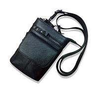 FANDARE Small Crossbody Bag Leather Mobile Phone Waist Pocket Shoulder Bag Business Messenger Bag for Men Waterproof Satchel Bag Black b