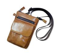 FANDARE Small Crossbody Leather Mobile Phone Waist Pocket Shoulder Business Messenger Bag for Men Waterproof Satchel Bag Yellow