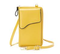 FANDARE Small Crossbody Phone Bag Women Cell Phone Purse Wallet Ladies Shoulder Bag with Credit Card Slots Girl Shopping Crossbody Phone Bag Yellow