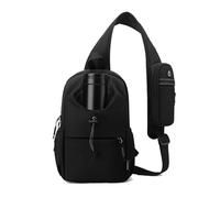 FANDARE Sport Sling Bag Men Chest Pack with Shoulder Pocket Women Versatile Motorcycle Crossbody Sling Bag Cover Pack Carry Body Wallet for Hiking Running Outdoor Travel Daypacks Black