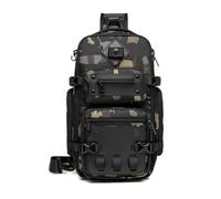 FANDARE Tactical Sling Bag Crossbody Backpack with Tripod Holder Chest Shoulder Bag for Men One Strap Motorcycle Chest Pack for Travel Hiking Waterproof Satchel Bag fit 10.5 inch Tablet Camo