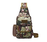 FANDARE Tactical Sling Bag Military Chest Bag Shoulder Backpack Crossbody Bags with USB Charging Port Tactical Small Rucksack for Men Women Hiking Range Travel Outdoor Sports Cover Pack Green Camo