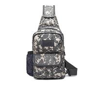 FANDARE Tactical Sling Bag Military Chest Bag Shoulder Backpack Crossbody Bags with USB Charging Port Tactical Small Rucksack for Men Women Hiking Range Travel Outdoor Sports Cover Pack Gray Camo