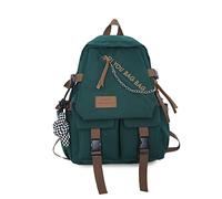 FANDARE Teen Girls Casual Backpack High Middle School Daypack Women Daily Travel Laptop Bag Women Men College Backpacks Outdoor Urban Versatile Knapsack with Cute Pendant Green