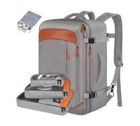 FANDARE Travel Backpack Men Women Flight Approved Carry on Backpack Business College Weekender Overnight Laptop Backpack with 3 Packing Cubes Convertible Expandable Backpack Casual School Bag Grey