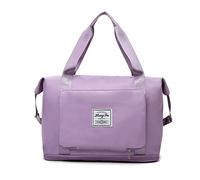 FANDARE Travel Handbag Expandable Weekender Carry On Overnight Bags Folding Holdall Duffle Bags for Women Men Gym Hospital Shoulder Bag with Luggage Sleeve & Shoe Compartment Light Purple