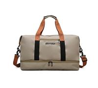 FANDARE Travel Handbag Sports Gym Bag Weekender Carry On Overnight Bags for Women Men Duffle Bag Sport Workout Gym Swim Hospital Shoulder Bag with Luggage Sleeve & Shoe Compartment Khaki