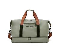 FANDARE Travel Handbag Sports Gym Bag Weekender Carry On Overnight Bags for Women Men Duffle Bag Sport Workout Gym Swim Hospital Shoulder Bag with Luggage Sleeve & Shoe Compartment Light Gray