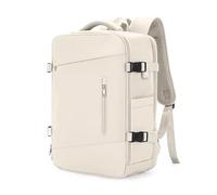 FANDARE Travel Rucksack for Women Large Waterproof Backpack with Laptop Compartment for Work USB Charging Port & Luggage Strap for Business Multi-Pocket Weekender Bag Off-White