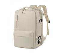 FANDARE Travel Rucksack for Women Men Large Waterproof Backpack with Laptop Compartment for Work USB Charging Port & Luggage Strap for Business Multi-Pocket Weekender Bag Off-White