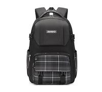FANDARE Ultra-Light School Backpack Teens Daypacks Bookbags Junior School Bag Girls Boys Casual Daypacks Students College Bag fit 15.6 inch Laptop Travel Spring Outing Shopping Party Black Lattice