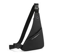 FANDARE Ultra-Light Sling Chest Bag One Shoulder Bag Double-Sided Crossbody Backpack Men Daily Bookbag with Earphone Hole for Outdoor Travel Work Hiking Running Indoor Activities Daypacks Black