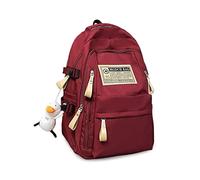FANDARE Unisex Casual Backpack Women Men College School Backpacks Outdoor Travel Rucksack Lifestyle Leisure Urban Backpack Versatile Hiking Knapsack Daypacks with Cute Pendant Red