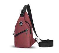 FANDARE Unisex Men's Chest Bag Sling Shoulder Bag for Sports, Gym, Travel, Camping, Cycling Polyester, Red, L, Leisure Backpack