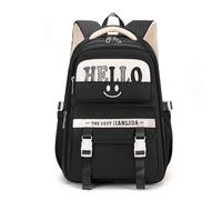 FANDARE Unisex School Bags Teenager Casual Backpack Girls Boys Student Bookbag Minimalist Carry Daypack Youthful Mom’s Go-to Daily Commute Campus College Outdoor Travel Versatile Knapsack Black