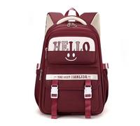 FANDARE Unisex School Bags Teenager Casual Backpack Girls Boys Student Bookbag Minimalist Carry Daypack Youthful Mom’s Go-to Daily Commute Campus College Outdoor Travel Versatile Knapsack Red