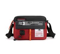 FANDARE Unisex Shoulder Bag Casual Crossbody Pack for Women Men Purses fit 7.9 inch Tablet Shoulder Packs Girls Boys Shopping Party Daily Satchel Bags for Outdoor Travel Daypacks Nylon Black Red