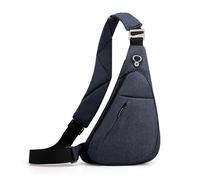 FANDARE Unisex Sling Bag Men Chest Pack with Reflective Strips Women Motorcycle Crossbody Sling Bag Cover Pack Shoulder Carry Body Wallet for Hiking Running Cycling Outdoor Travel Daypacks Blue Left