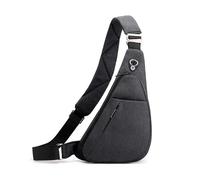 FANDARE Unisex Sling Bag Men Chest Pack with Reflective Strips Women Motorcycle Crossbody Sling Bag Cover Pack Shoulder Carry Body Wallet for Hiking Running Cycling Outdoor Travel Daypacks Black Left