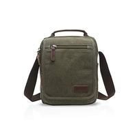 FANDARE Vintage Canvas Messenger Bag Shoulder Crossbody Bag for Men Women Travel Bag Handbag Briefcase for Working School Camping Hiking Daily Use Satchel Bag ArmyGreen