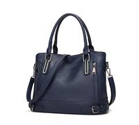 FANDARE Vintage Handbag Women Crossbody Messenger Bags PU Leather Waterproof for Shopping Travel Office Campus Satchel Blue