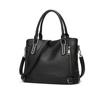 FANDARE Vintage Handbag Women Crossbody Messenger Bags PU Leather Waterproof for Shopping Travel Office Campus Satchel Black