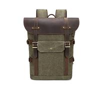 FANDARE Vintage Internal Frame Backpacks Canvas Backpack with USB Charging Port Travel Rucksack Outdoor Hiking Backpack Daypacks Trekking for Men Women Travel Camping Mountaineer Knapsack Green