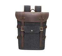 FANDARE Vintage Internal Frame Backpacks Canvas Backpack with USB Charging Port Travel Rucksack Outdoor Hiking Backpack Daypacks Trekking for Men Women Travel Camping Mountaineer Knapsack Dark Grey