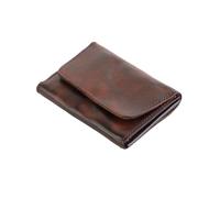 FANDARE Vintage Leather Wallet Slim Bifold Purse for Men & Women Coffee | handmade distressed full grain leather card & coin holder, unisex compact everyday wallet