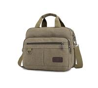 FANDARE Vintage Men's Briefcase Business Work Commuter Bag Canvas Messenger Bag Large Capacity fit 12.9 inch Laptop Dispatch Crossbody Bags for Office Travel Professionals & Businessmen Green