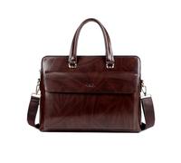 FANDARE Vintage Men's Briefcase Business Work Commuter Bag PU Leather Tote Bag with Comfortable Handles fit 15.6 inch Laptop Dispatch Crossbody Bags for Office Travel Messenger Bags Dark Brown