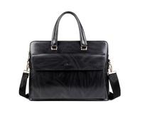 FANDARE Vintage Men's Briefcase Business Work Commuter Bag PU Leather Tote Bag with Comfortable Handles fit 15.6 inch Laptop Dispatch Crossbody Bags for Office Travel Messenger Bags Black