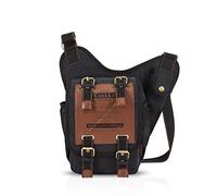 Fandare Vintage Sling Bag - Messenger Shoulder Backpack Crossbody Travel Bag - Small Canvas Black