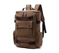 FANDARE Washed Canvas Backpack for Men Women Coffee | vintage rucksack casual daypack travel hiking school bag with multiple pockets, durable canvas fabric & reinforced stitching