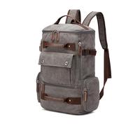 FANDARE Washed Canvas Backpack for Men Women Gray | vintage rucksack casual daypack travel hiking school bag with multiple pockets, durable canvas fabric & reinforced stitching