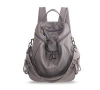 FANDARE Women Backpack Fashion Shoulder Bags Waterproof Daypack Ladies Rucksack Girl School Bag for College Work Party Dating Shopping Leisure Knapsack PU Grey