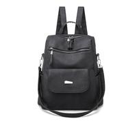 FANDARE Women Backpack Multipurpose Anti Theft Handbag Girl PU Leather Daypack Convertible Shoulder Crossbody Bag Lightweight Casual Rucksack for Work Travel School Daily Use Black