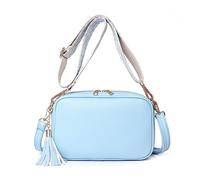 FANDARE Crossbody Bags for Women Ultra-Light Shoulder Bag Ladies PU Leather Bucket Bag Handbag Hobos Bags Satchels for Outdoors Workout Travel Shopping Messenger Bag with Two Shoulder Strap Sky Blue